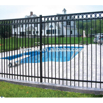 Galvanized steel garden fence / metal fence panel with 3 rails